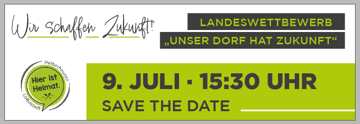 Save the Date Schild, Unser Dorf hat Zukunft